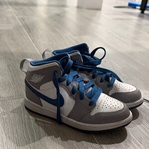 Nike Air Jordan Kids High-Top Sneakers - Blue and White